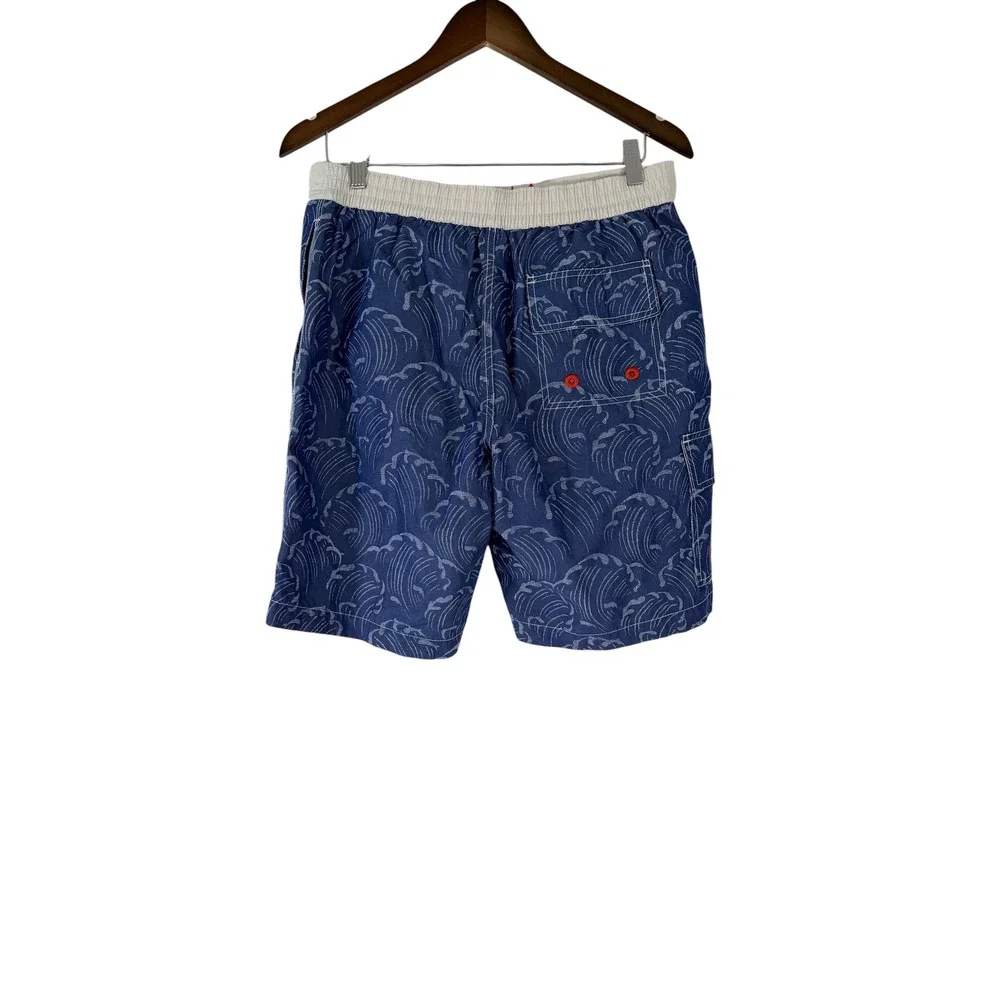 Tommy Bahama Relax Mens Blue Wave Print Board Shorts Swim Trunks Medium - Picture 2 of 6